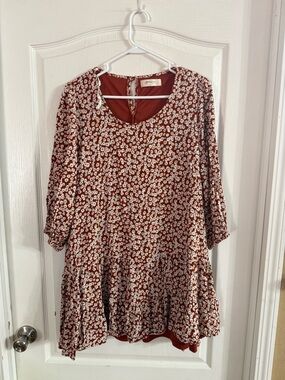 A Beautiful Soul Women’s Floral Lined Boho Blouse Sz A 14/16. AP-129